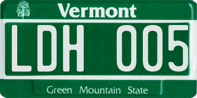 VT license plate LDH005