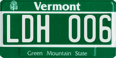 VT license plate LDH006