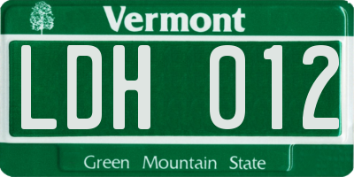 VT license plate LDH012