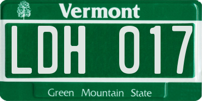 VT license plate LDH017