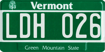 VT license plate LDH026
