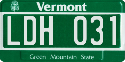 VT license plate LDH031