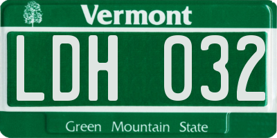 VT license plate LDH032