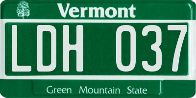 VT license plate LDH037