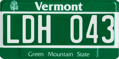 VT license plate LDH043