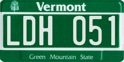 VT license plate LDH051