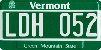 VT license plate LDH052