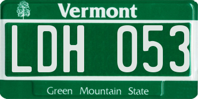 VT license plate LDH053
