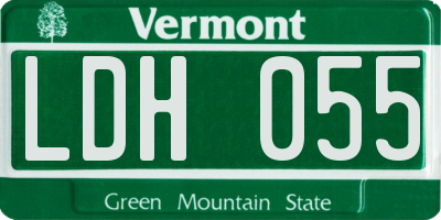 VT license plate LDH055
