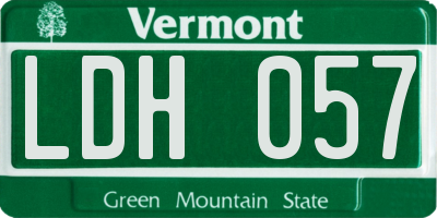 VT license plate LDH057
