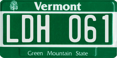 VT license plate LDH061