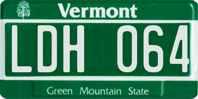 VT license plate LDH064