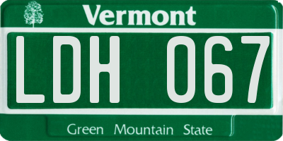 VT license plate LDH067