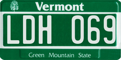 VT license plate LDH069