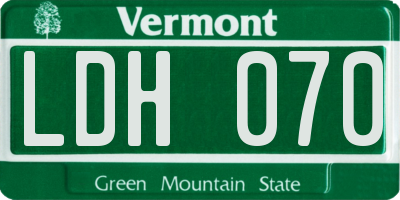 VT license plate LDH070
