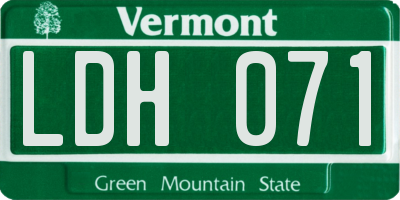 VT license plate LDH071