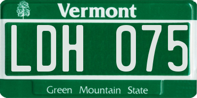 VT license plate LDH075