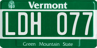 VT license plate LDH077