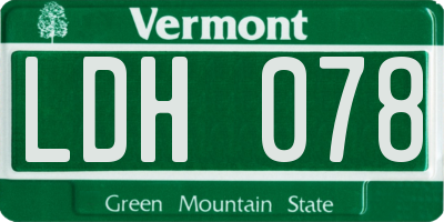 VT license plate LDH078