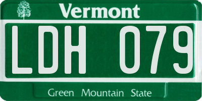 VT license plate LDH079
