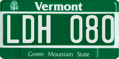 VT license plate LDH080