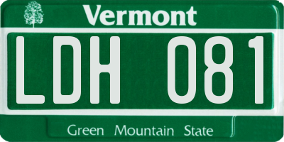 VT license plate LDH081