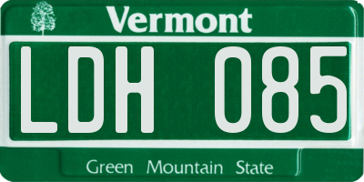 VT license plate LDH085