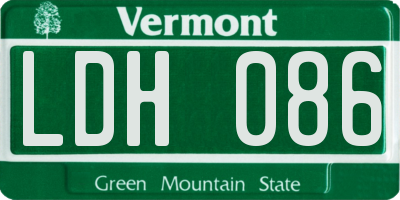 VT license plate LDH086