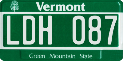 VT license plate LDH087