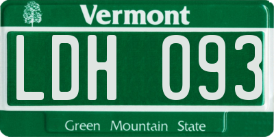 VT license plate LDH093