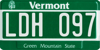 VT license plate LDH097
