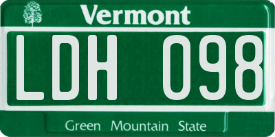 VT license plate LDH098