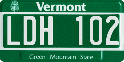 VT license plate LDH102