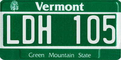 VT license plate LDH105