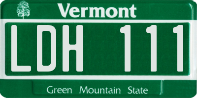VT license plate LDH111