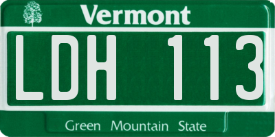 VT license plate LDH113