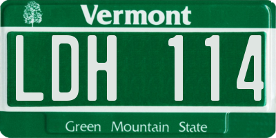 VT license plate LDH114