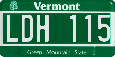 VT license plate LDH115
