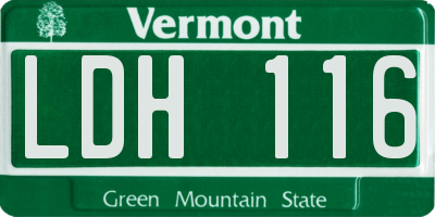 VT license plate LDH116
