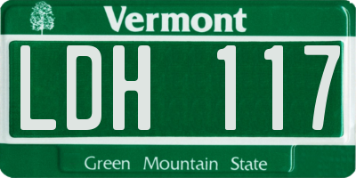 VT license plate LDH117