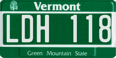 VT license plate LDH118