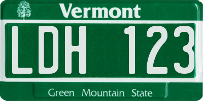 VT license plate LDH123