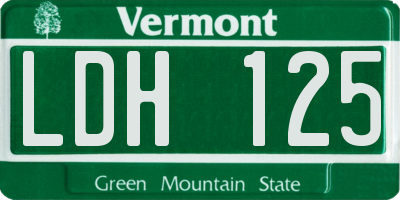VT license plate LDH125