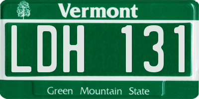 VT license plate LDH131