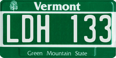 VT license plate LDH133