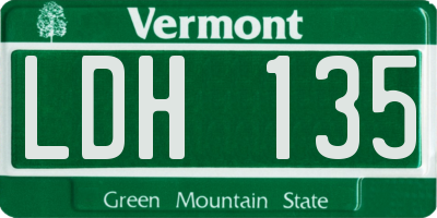 VT license plate LDH135