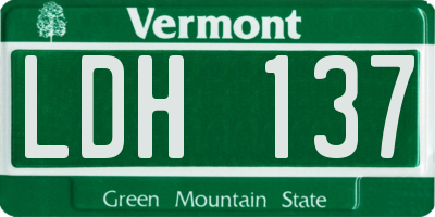 VT license plate LDH137