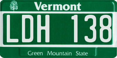 VT license plate LDH138