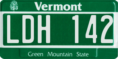 VT license plate LDH142