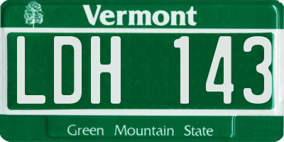 VT license plate LDH143